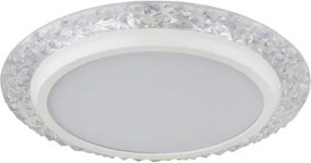 Globo 48294-22 Mennyezeti lámpa fém fehér matt, műanyag átlátszó kristályok, műanyag opál csillogás, ø: 400mm, M: 60mm, LED 22W 230V, 2380lm forrás, 1460lm kimenet, 3000K