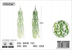 Mesterséges felakasztható fűzfalevél 100 cm természetes megjelenés
