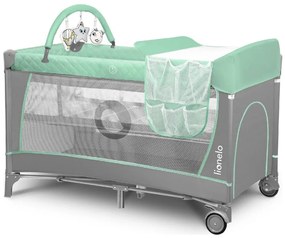 Lionelo - Utazóágy FLOWER türkiz