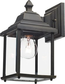 DAR LIGHTING DOY1635 DOYLE Klasszikus Kültéri Fali Lámpa Fekete Arany, Átlátszó E27 IP44