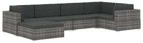1 db barna polyrattan moduláris lábtartó párnával