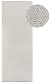 Krémszínű kézi szövésű gyapjúkeverék futószőnyeg 80x200 cm Pradesh Natural White – Elle Decoration