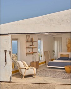 Bézs kárpitozott franciaágy 180x200 cm Odum – Kave Home