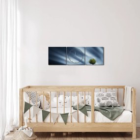 Az aurora borealis képe egy lápvidéken (órával) (90x30 cm)
