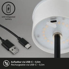 Brilo - LED újratölthető érintésvezérlésű asztali lámpa KIKI LED/2,6W/5V IP44 2600 mAh ezüst