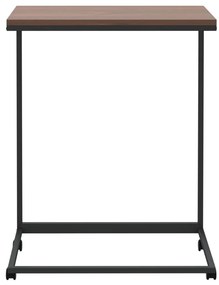 Fekete szerelt fa kisasztal kerekekkel 55x35x70 cm