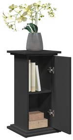 fekete szerelt fa bemutatóállvány tárolóval 31 x 30 x 60 cm