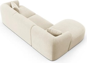 Bézs bársony sarokkanapé (bal oldali-heverő résszel) Campi – Cosmopolitan Design