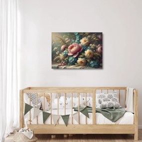 Üveg kép - Természet csendélet virágokkal - festmény (70x50 cm)