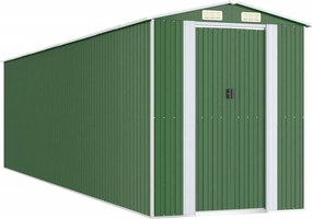 vidaXL zöld horganyzott acél kerti fészer 192x772x223 cm