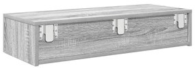 Falipolc fiókokkal szürke sonoma 80x33x17 cm műszaki fa