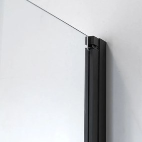 Stuxi Bari Black 100x80 aszimmetrikus nyílóajtós zuhanykabin 6 mm vízlepergető biztonsági üveggel, matt fekete