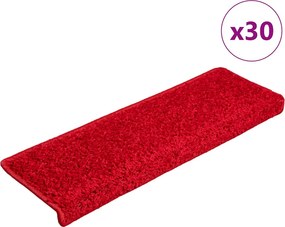 vidaXL 30 db piros, téglalap alakú szélű lépcsőszőnyeg 65 x 21 x 4 cm