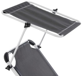 Kerti nyugágy összecsukható napellenzős antracit szín