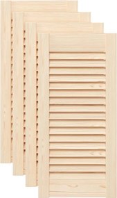 vidaXL 4 db tömör fenyőfa lamellás szekrényajtó 61,5x29,5 cm