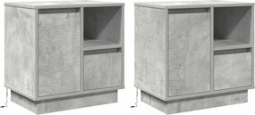 vidaXL Éjjeliszekrény 2 pcs Beton Szürke 50 x 34,5 x 50 cm Faanyag