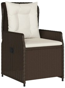 2 db barna polyrattan dönthető kerti szék