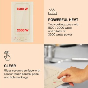 Victoria Domino, beépített indukciós főzőlap, 3500 W, Flexzone, időzítő