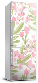 Hűtő matrica Rózsaszín virágok FridgeStick-70x190-f-118543536