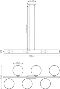 Emibig modern függeszték drumz fekete szürke emi1564/6
