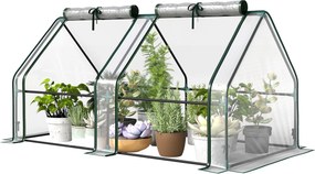 Outsunny átlátszó hordozható fóliaház cipzáras ablakkal — porfestett acélváz, 180×90×90 cm | Aosom