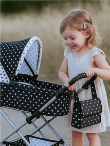 Játék Retro babakocsi 2az1-ben New Baby Natálka fehér - fekete