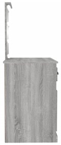 szürke sonoma szerelt fa pipereasztal LED-del 90x50x132,5 cm