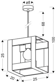 Csillár zsinóron VARNA 1xE27/40W/230V tölgy