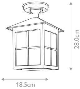 Elstead BL18A-BLACK - Kültéri csillár WINCHESTER 1xE27/100W/230V IP43