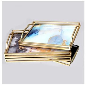 Eurolamp KĂSZLET 2x DekoratĂv tĂĄlca 40x30/35x25 cm arany EU0473