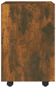 füstös tölgy színű szerelt fa kisszekrény kerekes 33x38x60 cm