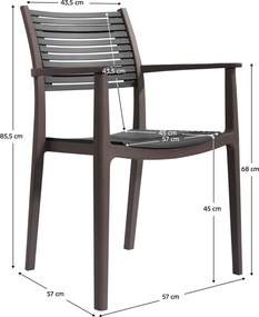Rakásolható szék, barna/szürke, HERTA
