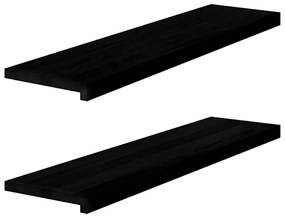 ablakpárkányok 2 db sötétbarna 100x25x2 cm tömör fa tölgyfa