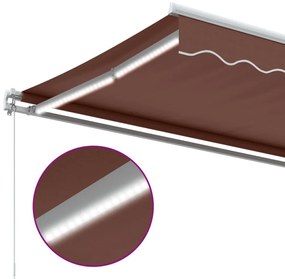 barna kézzel kihúzható LED-es napellenző 350 x 250 cm