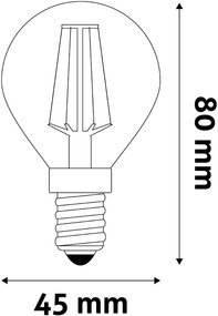 Avide LED Filament Mini Globe 4.5W E14 470LM WW 2700K