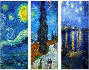 MDF0074 Van Gogh MDF falikép, 3 db-os szett