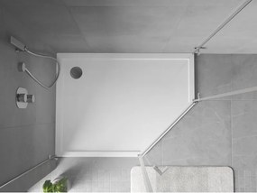 Mexen Flow ötszögletű slim bal oldali zuhanytálca 100 x 90 cm, fehér fényes - 46P109010L