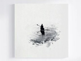 Vászonkép Canvas Grafika Ázsia Japán Sumi-e Víz Csónak 40x40