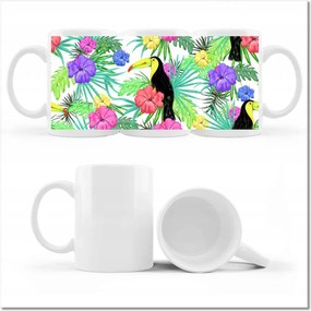 Fotó bögre Monstera Tukan Hibiszkusz