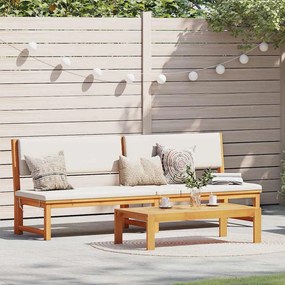 vidaXL Napozó párnával Olaj Természetes 200 x 57 x 75 cm Tömör akácfa