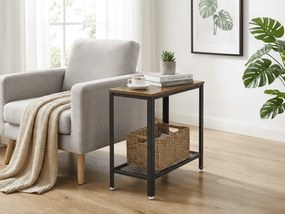 Tárolóasztal polccal TAYLOR 60x30 cm, rusztikus barna