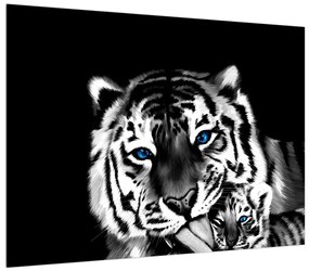 Tigris a kölykével képe (70x50 cm)
