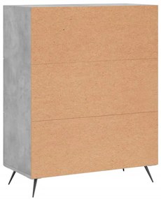 betonszürke szerelt fa komód 69,5 x 34 x 90 cm