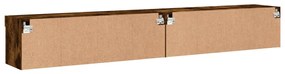 2 db füstös tölgy színű TV-szekrény LED-ekkel 100 x 30 x 30 cm
