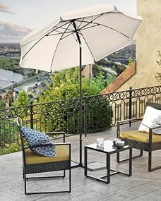200 cm-es napernyő, UPF 50+ védelem, dönthető, talp nélkül, bézs