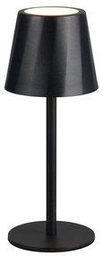 Matt fekete LED asztali lámpa fém búrával (magasság 21 cm) Diaz – Trio