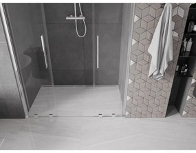 Mexen Velar Duo, nyitható tolóajtó 150x200 cm, 8mm átlátszó üveg, króm profil, 871-150-000-02-01