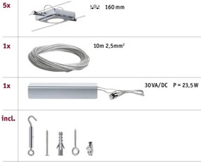 Paulmann 94108 - 5x LED/4,3W MAC spotlámpa 230V matt króm