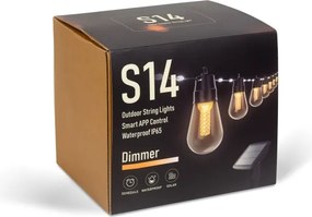 Dimmelhető LED napelemes fényfüzér 25xLED/1,5W/3,7/5V 2200 mAh 15 m IP65 fekete + távirányító