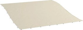 Outsunny Csere Tető a Kerti Pergolához 2,5x3 m 8 Vízelvezető Lyukkal, Kampókkal és Gyűrűkkel, Poliészter Kerti Pavilon Fedél, 297x243 cm, Bézs | Aosom